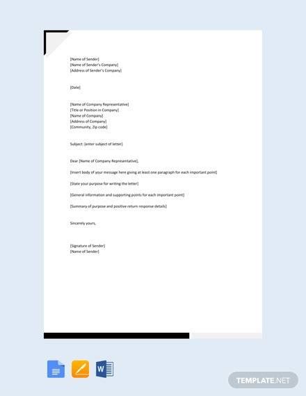 Business letter template PDF