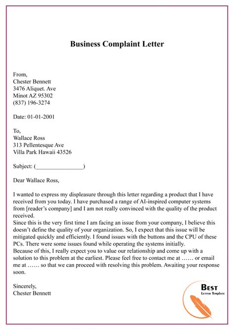 Business Letter Template Word