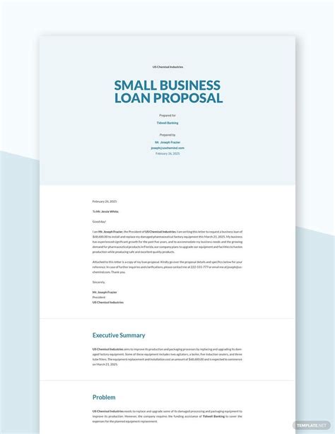 Business Loan Proposal Template Example