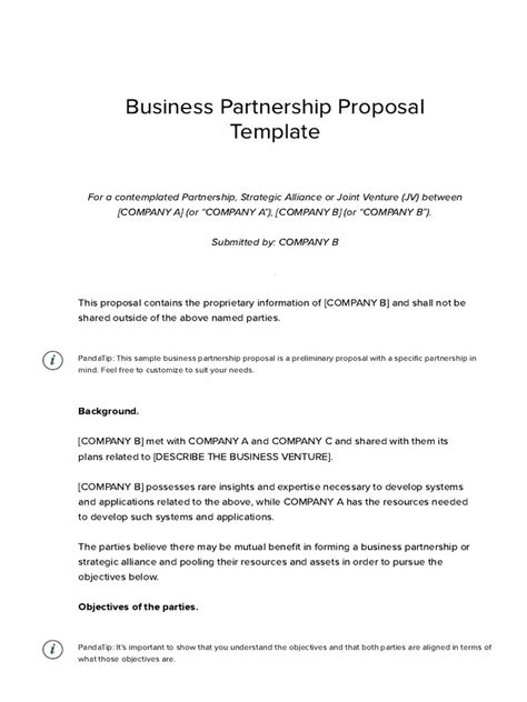 business partnership proposal template