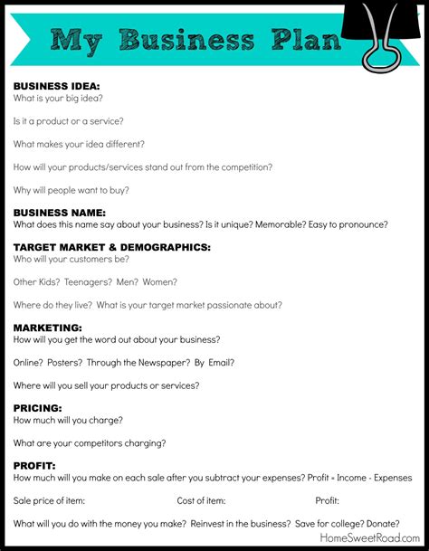 Business Plan Format Example