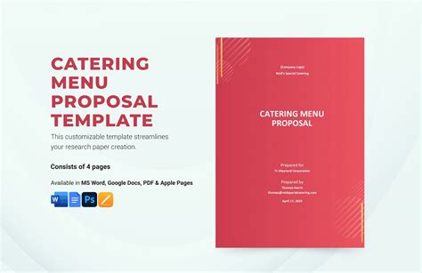 Business Proposal Menu