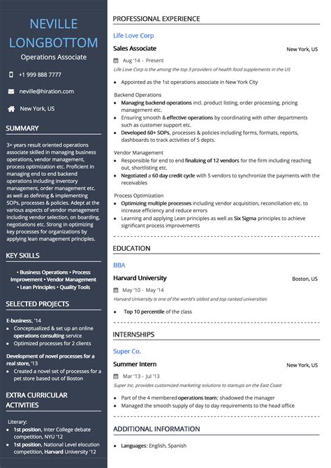 Business Resume Template