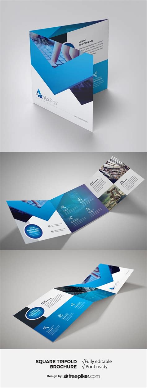 Business Square Trifold Brochure Template