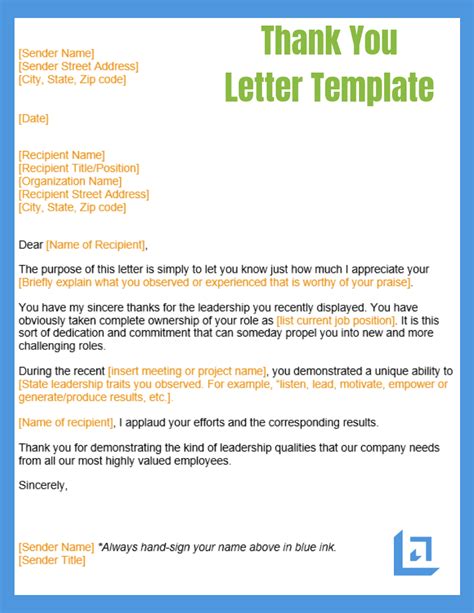 Business Thank You Letter Template