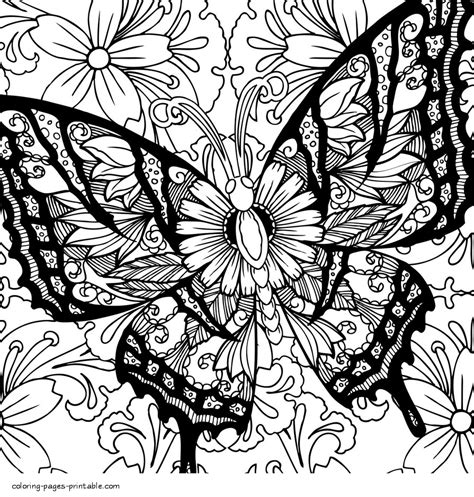 Butterfly coloring page for adults example