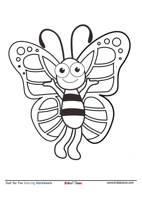 Butterfly education coloring page