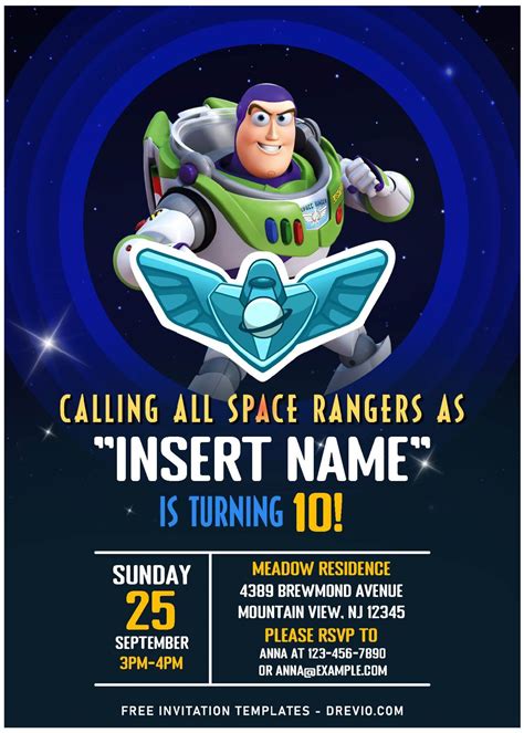 Buzz Lightyear Birthday Invitations