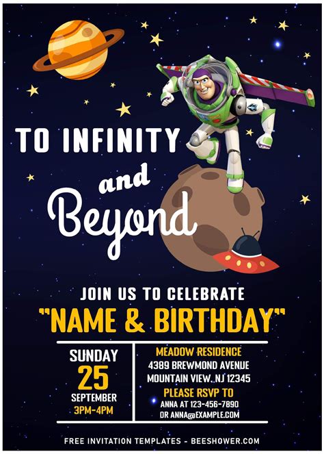 Free Buzz Lightyear Invitation Template