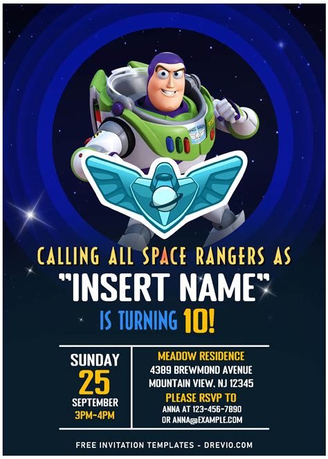 Buzz Lightyear Party Invitation