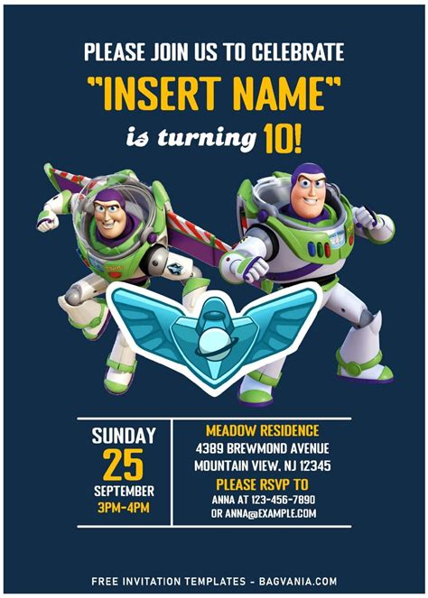 Buzz Lightyear Space Ranger Invitation