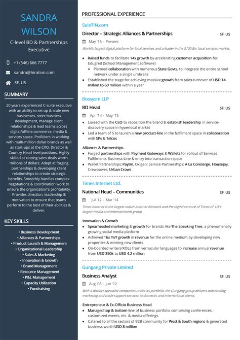 C-Level Resume Template Design