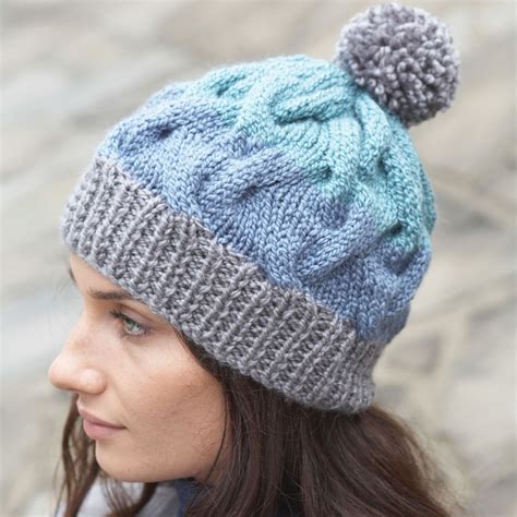 Cable Knit Winter Hat Template