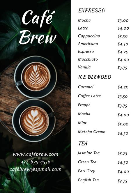 Cafe Menu Template