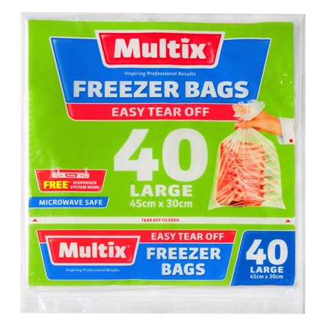 A selection of freezer-safe bags for cake storage