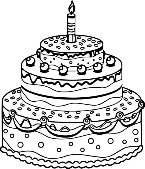 Cake printable coloring pages for kids fun