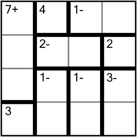 Calcudoku Puzzle Example 1