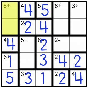 Calcudoku Puzzle Example 7