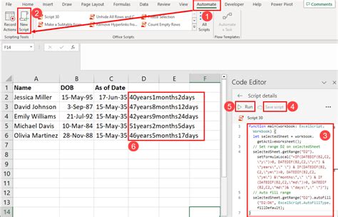 Calculate Age using Script