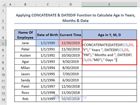 Calculate Age using TODAY Function