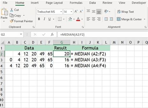 Calculate Median Excel