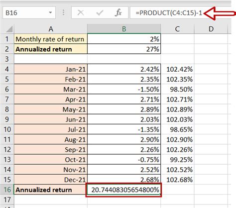 Monthly Returns Calculation