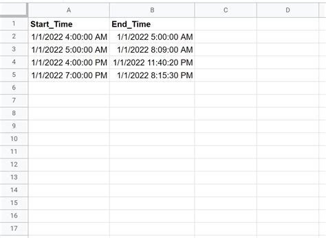 Calculate Time Difference in Google Sheets