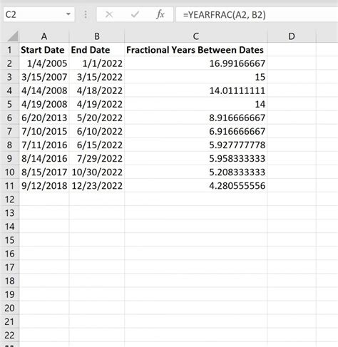 Calculate Years Between Two Dates