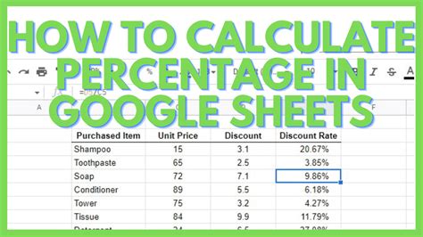 Calculating Percentages in Google Sheets