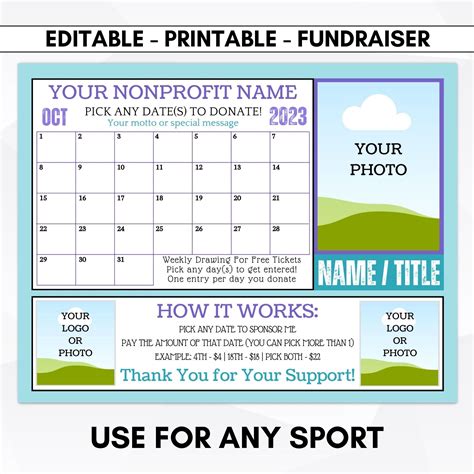 Calendar Donation Fundraiser Template Benefits