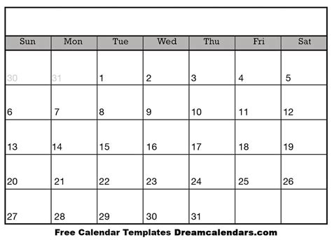 A sample quarterly calendar template