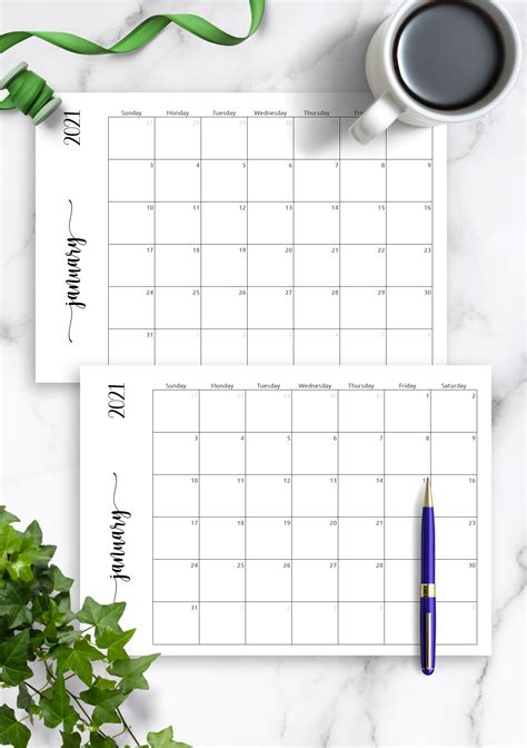 A quarterly calendar template with notes