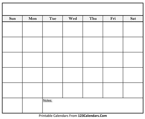 A sample quarterly calendar template