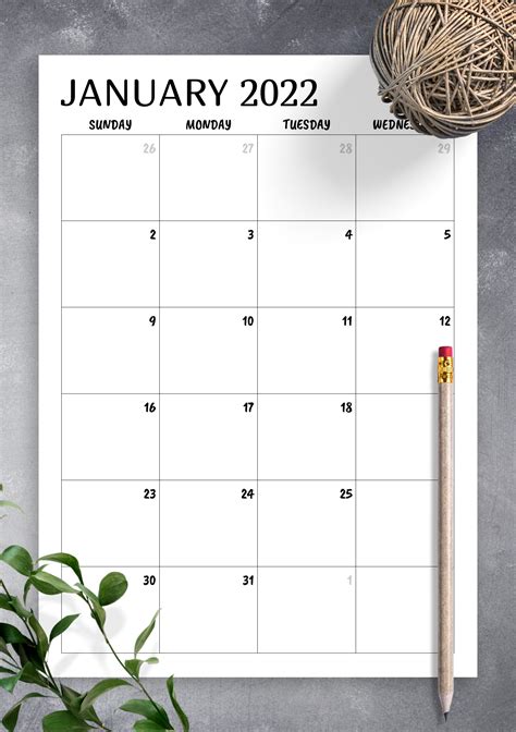 A quarterly calendar template with holidays