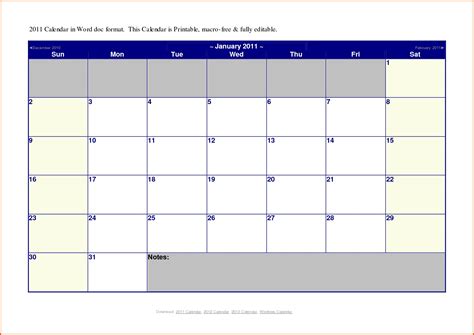 Calendar Template Designs Microsoft Word