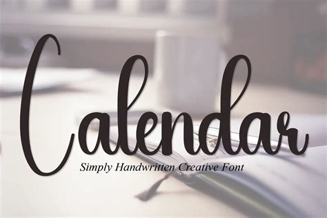 Calendar template fonts