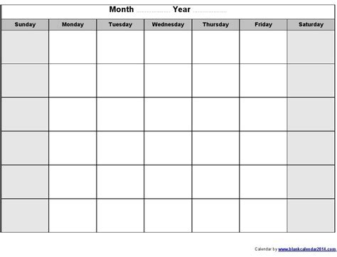 Calendar Template for iPad