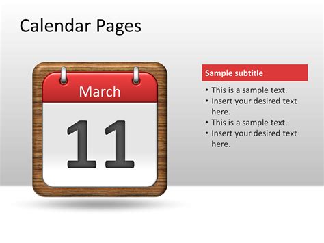 Calendar Template for PowerPoint Presentations Example