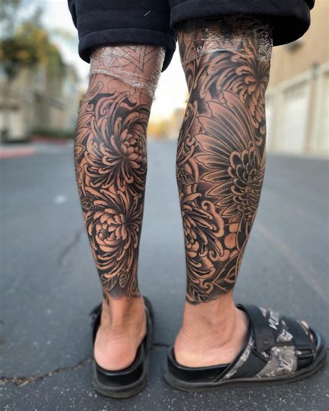 Calf back tattoos for men