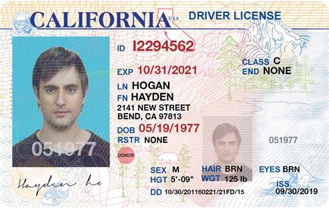 California Drivers License PDF Template