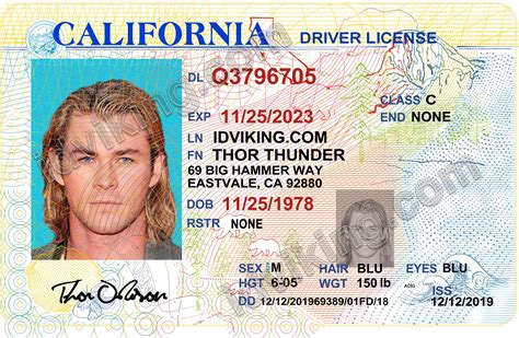 California Drivers License Template 2