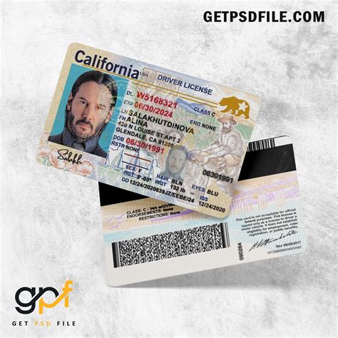 California Drivers License Template 6