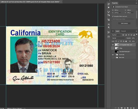 California ID Template 1