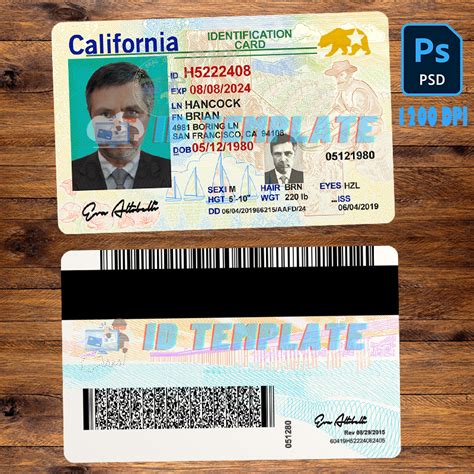 California ID Template 2