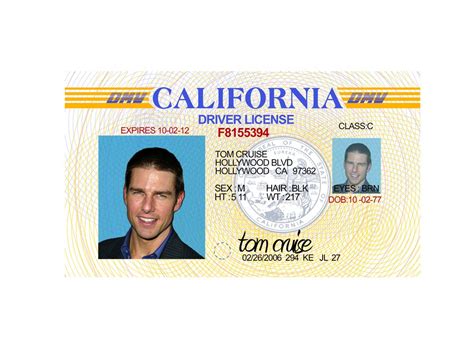 California ID Template 5