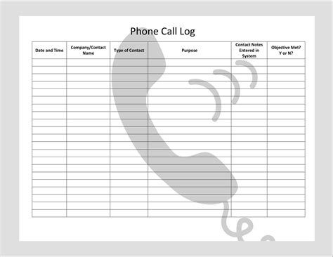 Call Log Template for Telemarketing