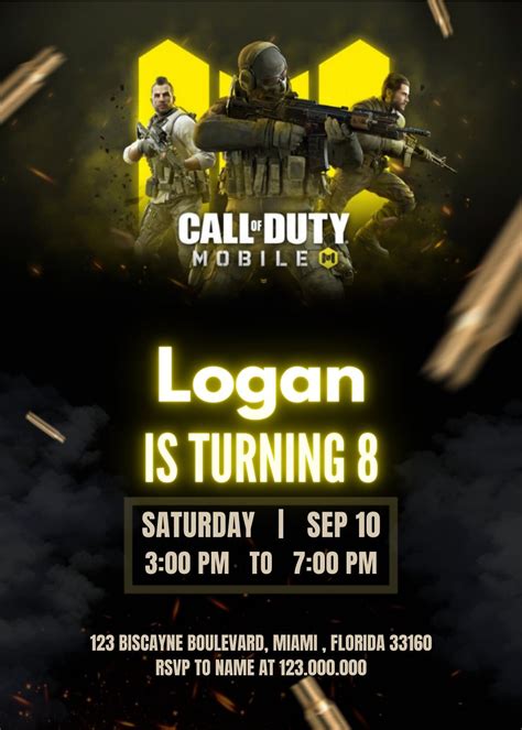 Call of Duty Party Invitation Template 10