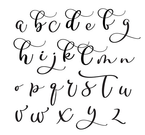 A beautiful example of calligraphy alphabet printables for hand lettering