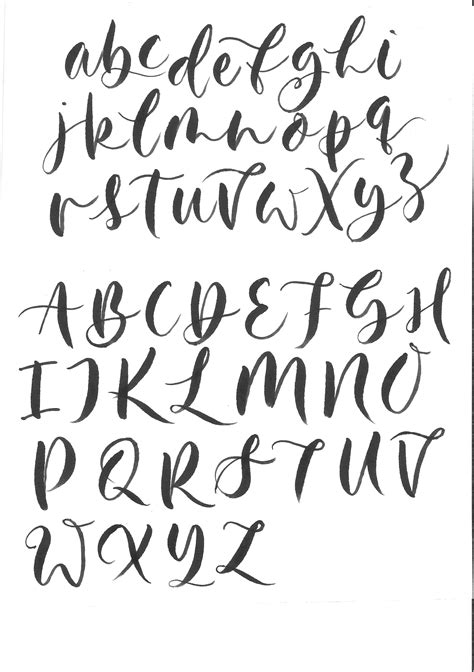 Various calligraphy alphabet styles for printables