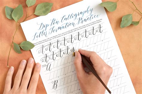 Dotted calligraphy template